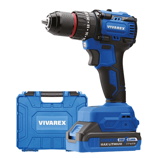 دریل شارژی ویوارکس مدل VR2010-BLX ۲۰ ولت با موتور براشلس و دو باتری